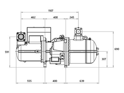 Palladio KSR-480F Screw Compressor – Dimensions