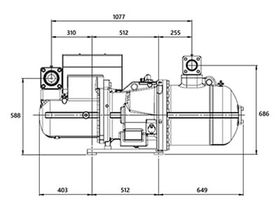 Palladio KSR-480S Screw Compressor – Dimensions