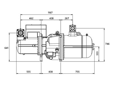Palladio KSR-720F Screw Compressor – Dimensions
