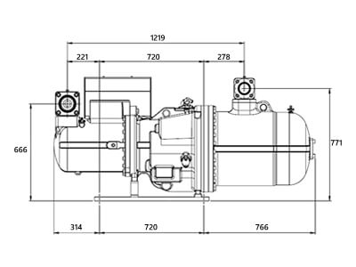 Palladio KSR-720S Screw Compressor – Dimensions