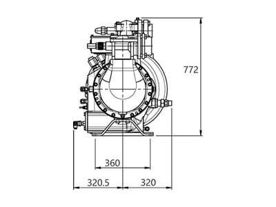 RefComp 134-S-120 Screw Compressor – Dimensions