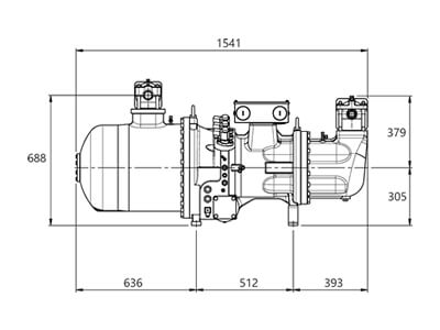 RefComp 134-S-120 Screw Compressor – Dimensions