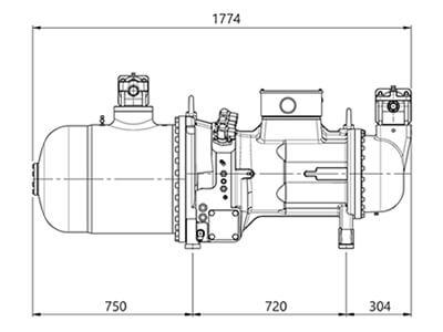 RefComp 134-S-160 Screw Compressor – Dimensions